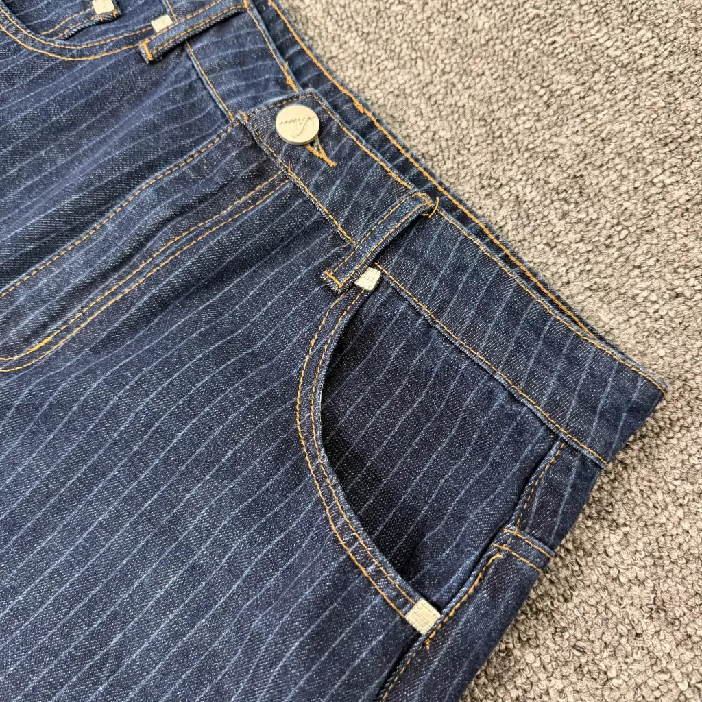 Derschutze Dark Indigo Pinstripe Jeans